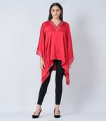 Red Embellished Kaftan Top