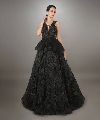 Black Glaze Organza Ball Gown 1
