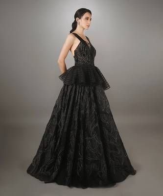 Black Glaze Organza Ball Gown 2