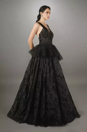Black Glaze Organza Ball Gown