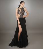 Black Sheer Cut Out  Gown