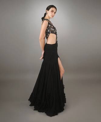 Black Sheer Cut Out  Gown 2