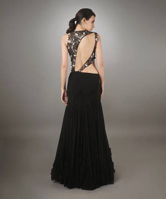 Black Sheer Cut Out  Gown 4