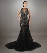 Black Net Mermaid Gown