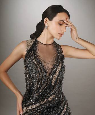 Black Net Mermaid Gown 2