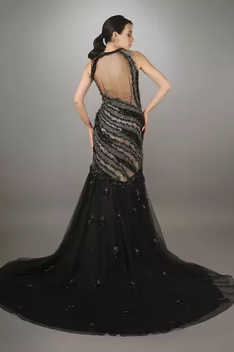 Black Net Mermaid Gown