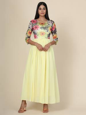 Lemon Floral Net Gown 1
