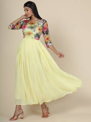 Lemon Floral Net Gown 3