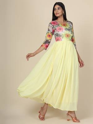 Lemon Floral Net Gown 4