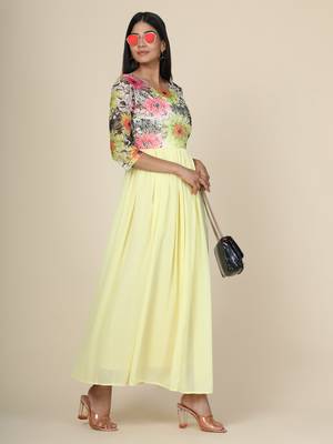 Lemon Floral Net Gown 5