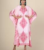 Pink Geometric Georgette Kaftan
