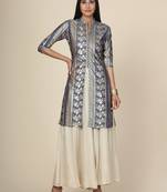 Grey Foil Cotton Kurti