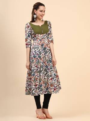 Multicolor Floral Poplin Anarkali 3