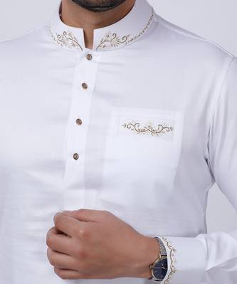 Velveteen Pista Embroidered Sherwani Set 6