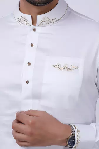 Velveteen Pista Embroidered Sherwani Set