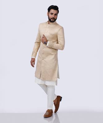 Swede Ivory Embroidered Sherwani Set 1