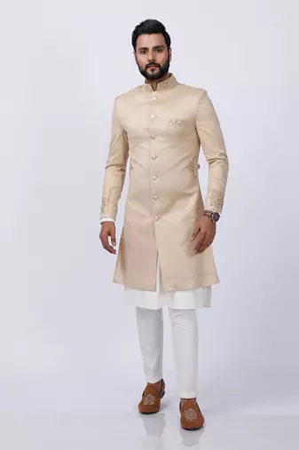 Swede Ivory Embroidered Sherwani Set