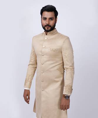 Swede Ivory Embroidered Sherwani Set 4
