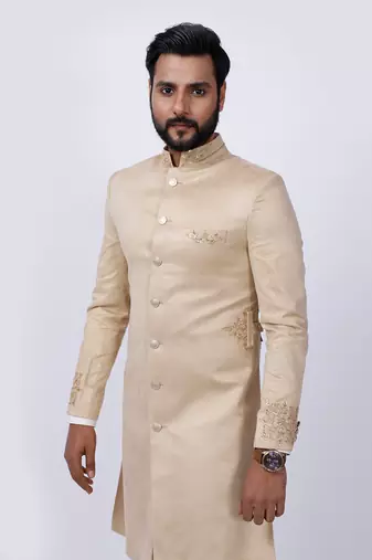 Swede Ivory Embroidered Sherwani Set