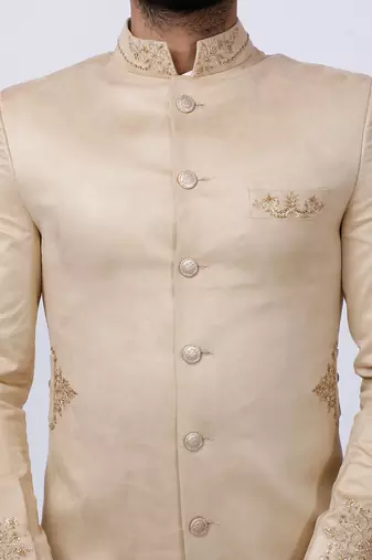Swede Ivory Embroidered Sherwani Set