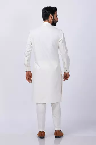 Swede Ivory Embroidered Sherwani Set