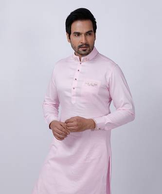 Velveteen Pink Embroidered Sherwani Set 7
