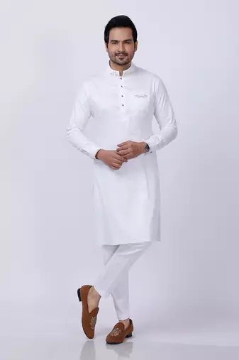 Powder Blue Embroidered Bandgala Set