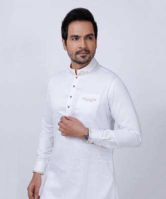 Powder Blue Embroidered Bandgala Set 7