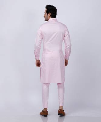 Pink Embroidered Nehru Jacket set 7