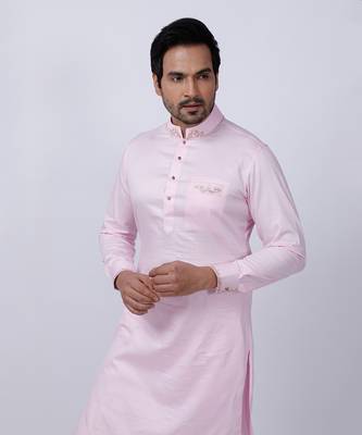 Pink Embroidered Nehru Jacket set 9