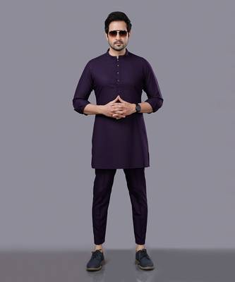 Wine Jacket Kurta set 1