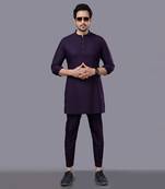 Wine Jacket Kurta set
