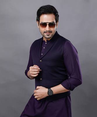 Wine Jacket Kurta set 4
