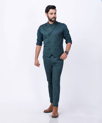 Green Jacket Shirt Pant Set 4