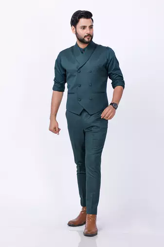 Green Jacket Shirt Pant Set