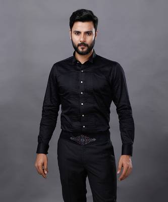 Black Embroidered Tuxedo Set 5