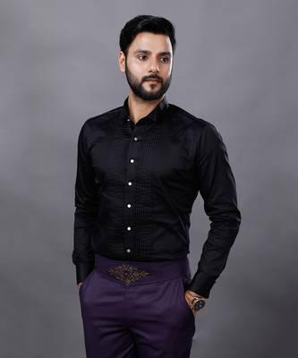 Wine Embroidered Tuxedo Set 8