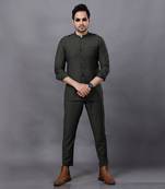 Military Green AJ Style Shirt Pant Set
