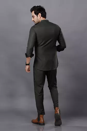 Military Green AJ Style Shirt Pant Set