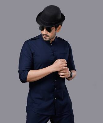 Navy Blue AJ Style Shirt Pant Set 4