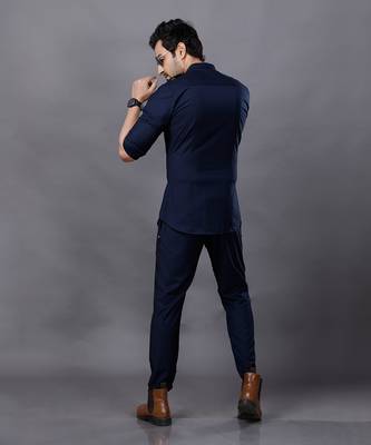 Navy Blue AJ Style Shirt Pant Set 5