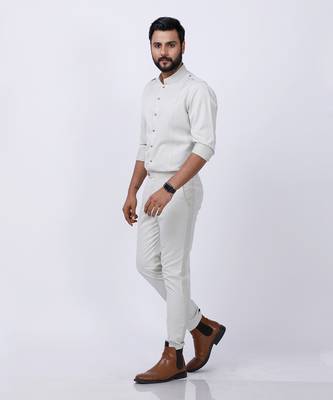 Beige AJ Style Shirt Pant Set 3