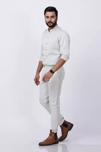 Beige AJ Style Shirt Pant Set