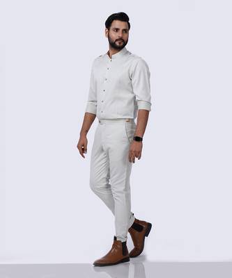 Beige AJ Style Shirt Pant Set 4