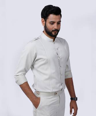 Beige AJ Style Shirt Pant Set 7