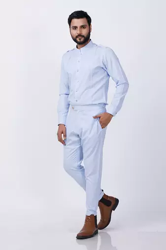 Powder Blue AJ Style Shirt Pant Set