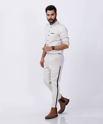 Ivory Black AJ Style Shirt Pant Set 1