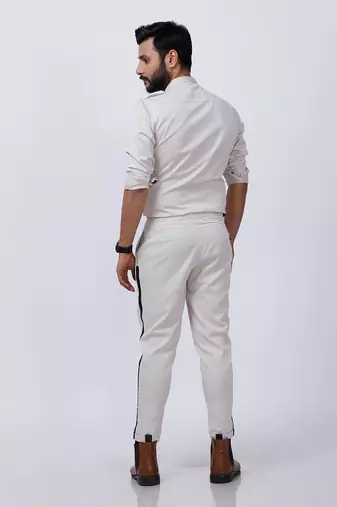 Ivory Black AJ Style Shirt Pant Set