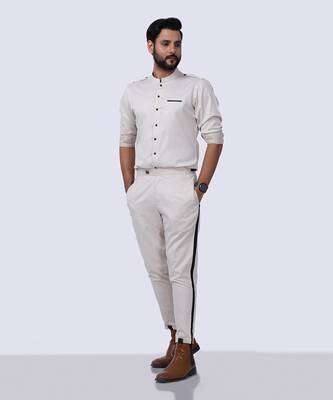 Ivory Black AJ Style Shirt Pant Set 6