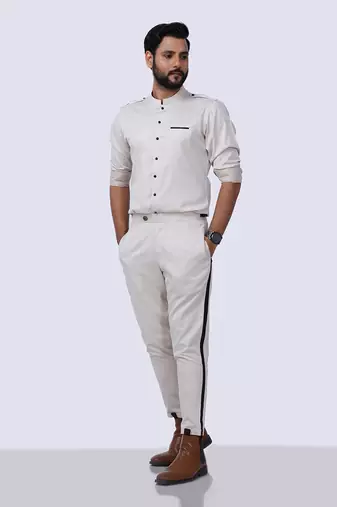 Ivory Black AJ Style Shirt Pant Set